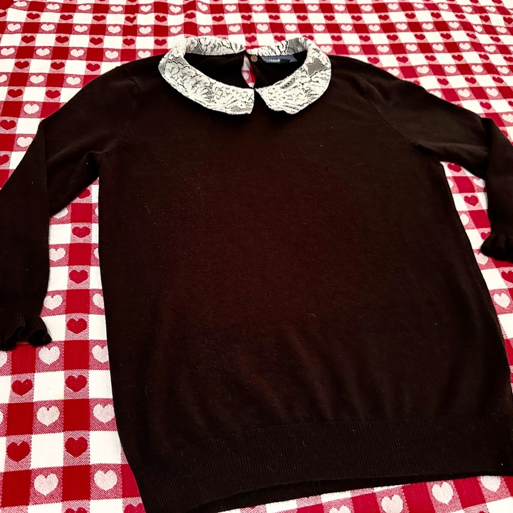 Modcloth Lace Peter Pan Collar Sweater